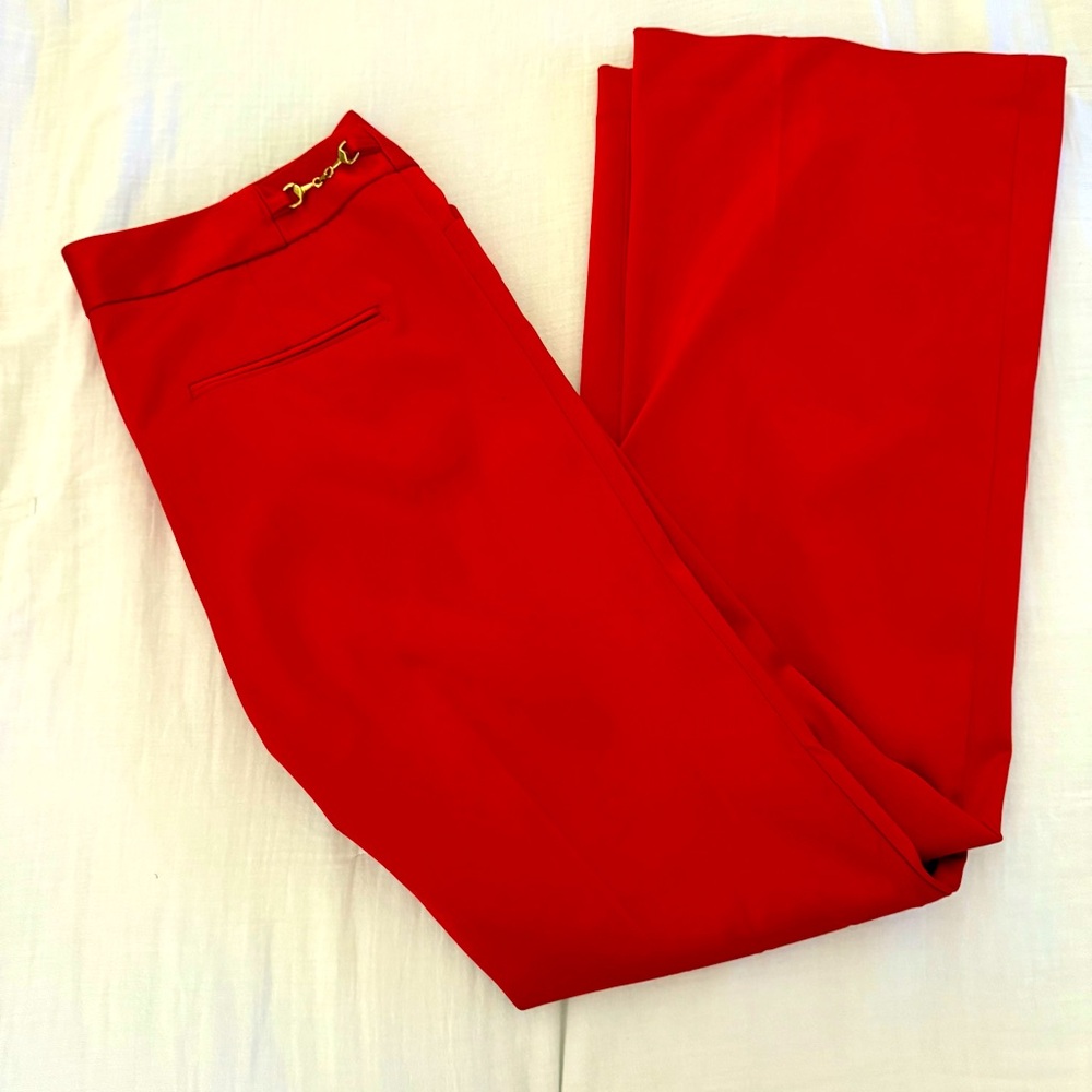 Express Editor Red Satin Pants